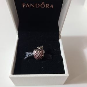 Pandora Authentic Sterling Silver Pave Crystal Apple- Retired!